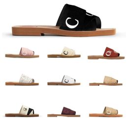 Women slippers designer sandals Woody mules womens clog clogs luxury wood sandal Light tan beige white black pink slides shoes flats flat flip flop plat sandal