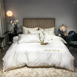 Bedding Sets Luxury Embroidery Set European El Twin Bed Cotton Double King Size Comforter Sabanas Home Textile DH5