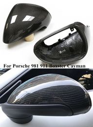 100% Dry Carbon Fibre Rear View Side Mirror Cover for Porsche 981 911 Boxster Cayman Car Cover Caps