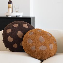 Pillow Decoration Round 45x45cm Cute Cookie Fluffy Embroidery Soft Sofa Living Room Bedroom Chair