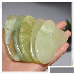 Massage Stones Rocks Chinese Natural Jade Scra Tools Gua Sha Facial Treatment Mas Tool Traditional Health Care Drop Delivery Beauty Dhieg