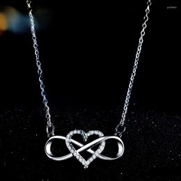 Pendant Necklaces Character Women Lover Wedding Endless 8 Heart Infinity Necklace Friendship Jewelry Friend Gifts