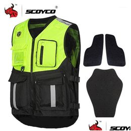 Motorcycle Apparel Scoyco Summer Jacket Reflective Vest Motocross Protective Waistcoat Mesh Moto Offroad Racing Riding1 Drop Deliver Dh1X5