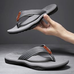 Fashion Flip High Quality Brand Summer Flops Casual Breathable Thicken Beach Men Slippers Outdoor 23021 46