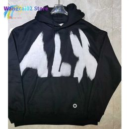 Men's Hoodies Sweatshirts Men's Hoodies Sweatshirts Heavy Fabric Graffiti Inkjet ALYX 9SM Hoodie Men Women 1 High Quality Loose ALYX Pullover Hooded Wit 022023H