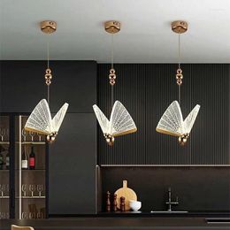 Pendant Lamps LED Lights Butterfly Shaped Indoor Lighting Living Room Lustre