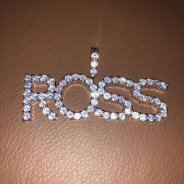 Pendant Necklaces Iced Out Custom Name Tennis Letter Cubic Zirconia Alphabet Charm Pendants Hip Hop Men Women Jewelry Gift