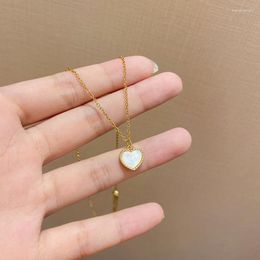 Chains Colorful L Fashion Temperament Tiny Heart Dainty Initial Necklace Gold Color Clavicle Chain Jewelry For Ladies Gift