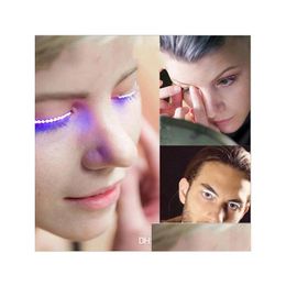 False Eyelashes Led Eye Lashes Flashing Sound Interactive Shiny For Club Halloween Party Drop Delivery Health Beauty Makeup Eyes Dhfch