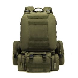 Waist Bags 50L Tactical Backpack Mens Military 4 in 1Molle Sport Bag Outdoor Hiking Climbing Army Camping 230220