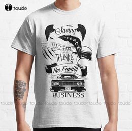 Men's T-Shirts The Family Business Supernatural Spn Saving People Hunting Things The Family Business Classic TShirt Fall Shirts Women Tshirt Z0220