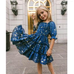 Girl Dresses Kids Baby Little Girls Summer Short Sleeve Fashion Stars Backless Princess Dress Ruffle Casual Outfits Clothes