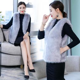 Women's Fur & Faux Vest Female Jacket Autumn&Winter Furry Women Korean Thickened Mink Coat Campera Mujer KJ508