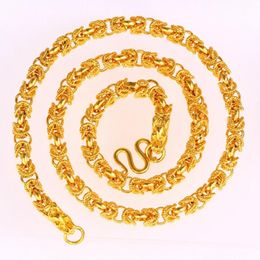 Chains Massive Mens Dragon Design Yellow Gold Filled Necklace Chain LinkChains