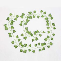 Decorative Flowers Wreaths 6.5FT Fake Ivy Leaves Artificial Ivy Garland Greenery Garlands Hanging Plant Vine for Wedding Wall Party Room Aircondition Decor T230217