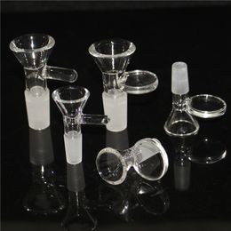 2pcs smoking accessories 10mm 14mm 18mm glass bowls male Joint with handle glass slide bowl piece for bongs