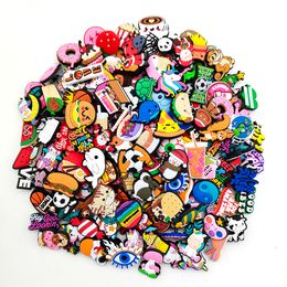 30-500PCS jibz Wholesale Random Cartoon Animal Shoe Charms Decrations For Croc Charms Buckle Kids X-mas Gifts Shoe Accessories