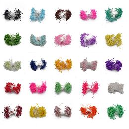 Decorative Flowers Wreaths 250pcs 3mm Mini Stamen Flower Double Tips Stamen Artificial Flowers DIY Craft Scrapbook Accessories For Wedding Home Party Decor