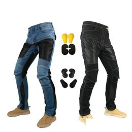 Motorcycle Apparel 2022 Pk719 Four Seasons Outdoor Breathable Elastic Slim Riding Jeans Protective Gear Protection Drop Delivery Mob Dhh7B