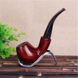 Mahogany smooth curved handle, Philtre core, red sandalwood pipe, pipe smoking fittings