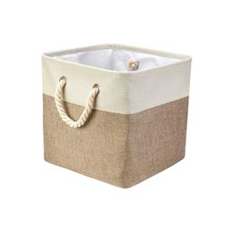 Storage Boxes Bins Cube Folding Storage Basket Splicing Linen Cloth Storage Box Clothes Organize Office Bedroom Closet Laundry Basket Large Size Z0220