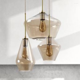 Pendant Lamps Champagne Glass Hanging Lights For Dining Room Clear Lamp Edison Bulb Bronze Diamond Cord Light
