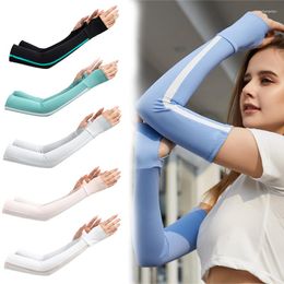 Knee Pads Silk Summer Arm Sleeves Ice Fabric For Sports UV Protection Running Cycling Driving Sun Sleeve