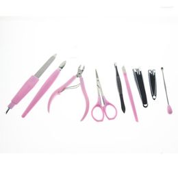 Nail Art Kits 9 In 1 Professional Manicure Pedicure Set Kit Tool Include File Clipper Pusher Scissor Tweezer Earpick Cuticle Nipper Shear