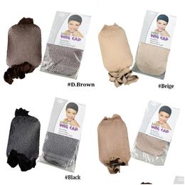 Wig Caps Invisible High Stretch Elastic Fishnet Hair Net Wigs Cap For Snood Mesh Weaving Nylon Ordinary Small Packet Drop Delivery P Dh09G