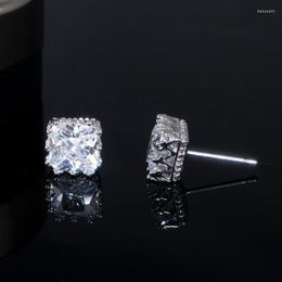 Stud Earrings ThreeGraces Brilliant Cubic Zirconia White Gold Color Big Square For Women Trendy Holiday Daily Jewelry ER764Stud Dale22
