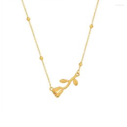 Correntes Rosas Pendtant Clain Chain Charclace Aço inoxidável para mulheres Goldes de jóias de moda de ouro/prata Presente 2023 Girls Favoritos