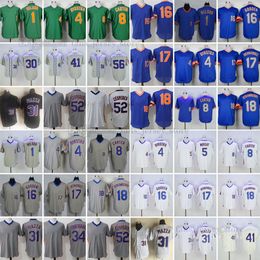 Movie Baseball Jerseys Wilson Dykstra Wright Carter Gooden Hernandez Strawberry Conforto Piazza Syndergaard Seaver Cespedes McGraw Stitched