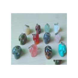 Charms Carved Skl Skeleton Shape Assorted Natural Stone Crystal Pendants For Necklace Accessories Jewellery Making Drop Delivery Findi Dhwp2