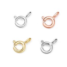 Clasps Hooks S925 Sterling Sier Spring Buckle Bracelet Head Gold Plated Diy Hand Jewelry Accessories Drop Deli Dhf9Z