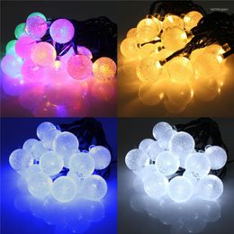 Strings 20LED Solar Christmas Light String LED Holiday Crystal Ball Garden Fence Road Landscape Decoration