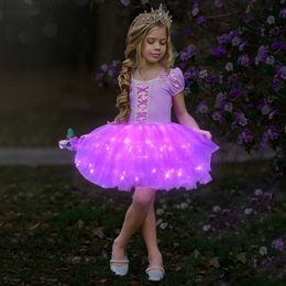 Girl's Dresses Uporpor Fashion Girl Ballet TuTu LED Light Up Dress Professional Kids Dancing Party Dress Performance Princess Wedding Come W0221