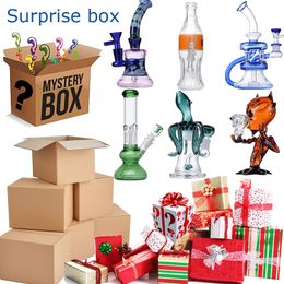 Gift Glass Bongs Straight Hookahs Recycler Bong Showerhead Perc Oil Rigs Dab Rig Water Pipes With Smoking Pipe Blind Box Suprising Box Mystery Styles Best quality