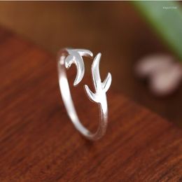 Wedding Rings Trendy Personality Punk Deer Antlers For Women Men Lady Girls Resizable Size Party Jewellery Charm Gifts 2023