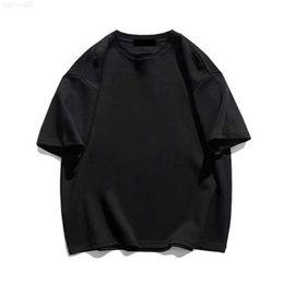 Men's T-Shirts Oversized Solid Colour Tshirt Men T Shirt 100 Pure Cotton Blank Women Vintage TShirts Men's Clothing Black Tee Free Shipping Z0221