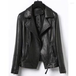 Women's Leather 2023 Spring Womens Jackets And Coats Koran Fashion Motorcycle Jacket Autumn Office Lady Slim Pu Clothes M-5XL