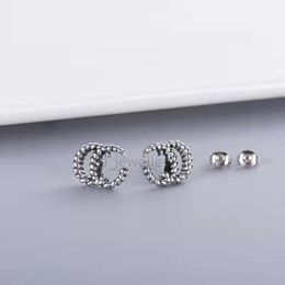 2022 new brand designer fashion women's simple silver double letter G Earrings high quality titanium alloy earrings couple wedding gift