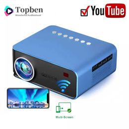 Projectors Topben T4 Portable Projector Mini 1080P Support HD Home Theater Builtin Youtube Mobile Phone Computer Tablet PC Mirroring WiFi J230221