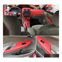 Car Stickers For Corolla 20072013 Interior Central Control Panel Door Handle 3D/5Dcarbon Fiber Decals Styling Accessorie Drop Delive Dhcos