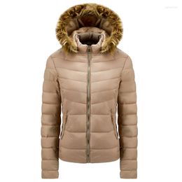 Women's Trench Coats 2023 Women Winter Jacket Simple Fashion Big Fur Warm Parkas Jackets For Down Coat Plus Size Parka Cotton Outwear