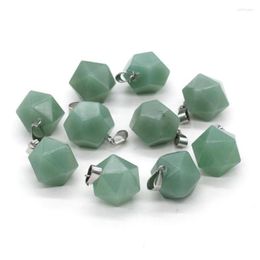 Charms Natural Stone Pendant Polygon Green Aventurine Stones Exquisite For Jewelry Making Diy Bracelet Necklace Accessories Dr Dh8Ic