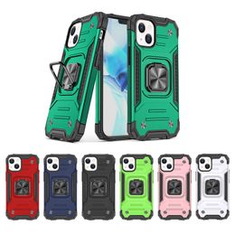 Heavy Duty Shockproof Armor Case For iPhone 14 13 12 11 X Xs Max Pro XR SE With Metal Ring Holder Cover