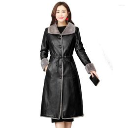 Women's Leather 2023 Winter Jacket Women Fur Coat Outerwear M-4XL Fashion Female Coats Lamb Wool Jackets Windbreaker