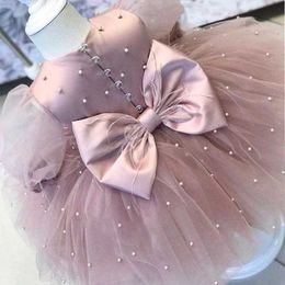 Girl's Dresses Beads Lace Kids Party Dresses Baptism Baby Boutique Clothing Birthday Wedding Princess Dresses Formal Evening Fluffy Gown