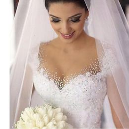 Party Dresses ZJ9099 fashion Beads Crystal White Ivory Wedding for brides plus size maxi formal Cap Sleeve 230221