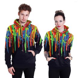 Men's Hoodies Fashion Trend Wear Autumn And Winter Oil Painting Inkjet Printing Hooded Cap Hoodie Big Code Couples Dress